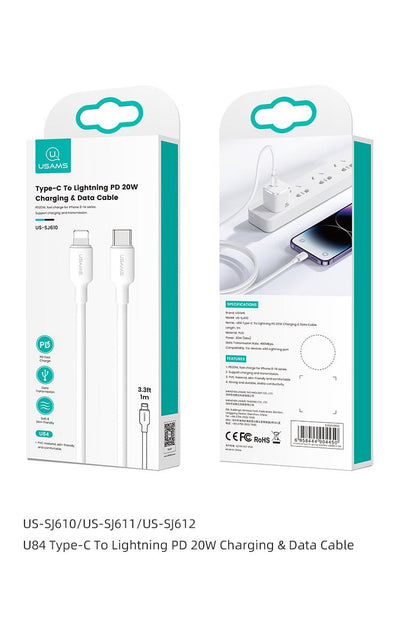 Câble Data Type - C vers Lightning 3A Usams 20W - LPDD Conseil | Fiche fiabilité - Fiche fiabilité | Voiture fiable